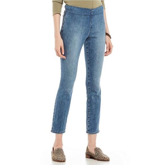NYDJ Skinny Ankle Pull-On Jeans With Side Slit Size 4 - Picture 1 of 7
